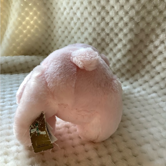 FIRST & MAIN Pink Pastel Pal Plush Bear Rattle Stuffed Animal Embroidered Eyes - Picture 6 of 14